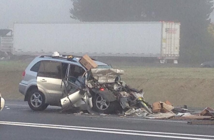 One person was killed in a two car crash on Highway One just east of Vancouver on October 22, 2013.
