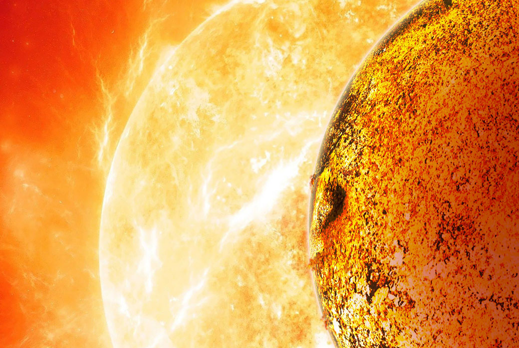 An artist’s conception of Kepler-78b orbiting its parent star once every 8.5 hours.