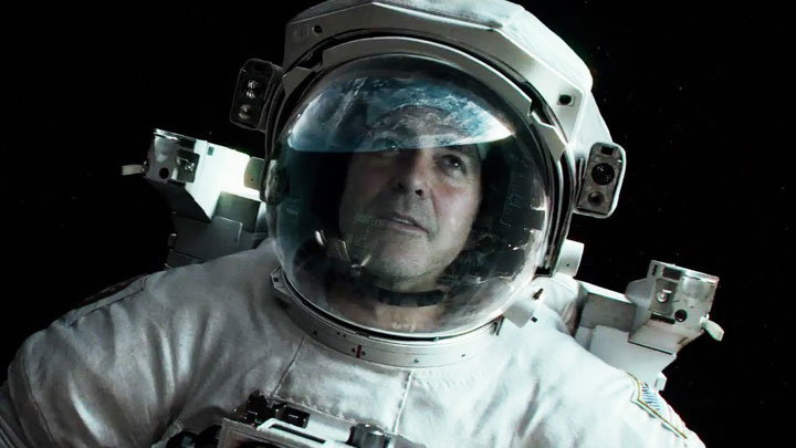 George Clooney in a scene from 'Gravity.'.