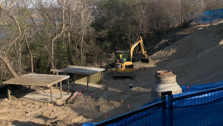 Contaminated soil found where city crews are fixing a portion of Saskatoon’s riverbank slope.
