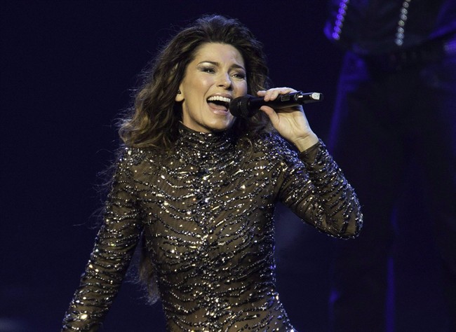 Shania Twain performs at The Colosseum at Caesars Palace in Las Vegas, Dec.1, 2012.