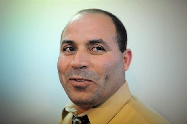 Mohamed Harkat takes part in a press conference in Ottawa on Wednesday, April 25, 2012. Harkat, an Ottawa man dogged by accusations of terrorist ties for more than a decade, heads to the Supreme Court of Canada Thursday to challenge the constitutionality national security certificates. 