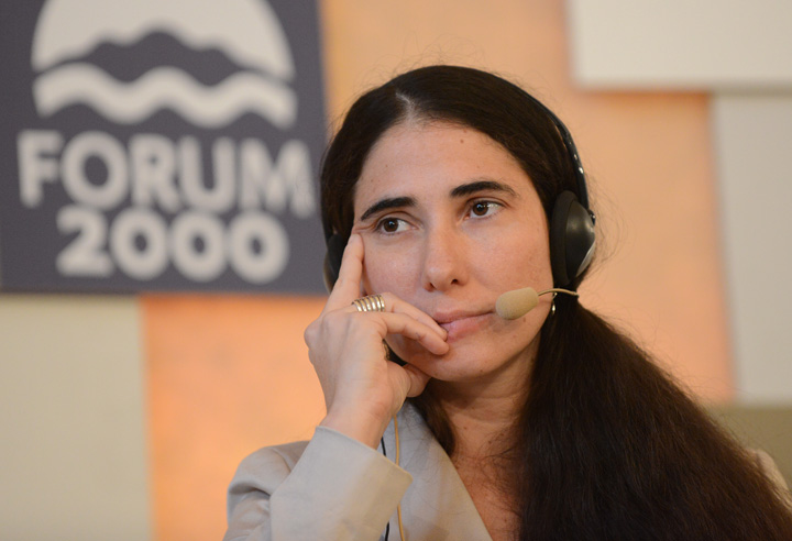 Cuban opposition blogger Yoani Sanchez attends the 17th Forum 2000 Conference focusing on Societies and transition, on September 17, 2013, in Prague. 
