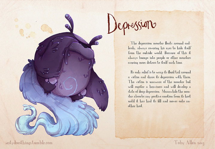 U.K. artist Toby Allen hopes to bring a face to mental health illnesses by depicting various psychiatric disorders as cartoon-like monsters.