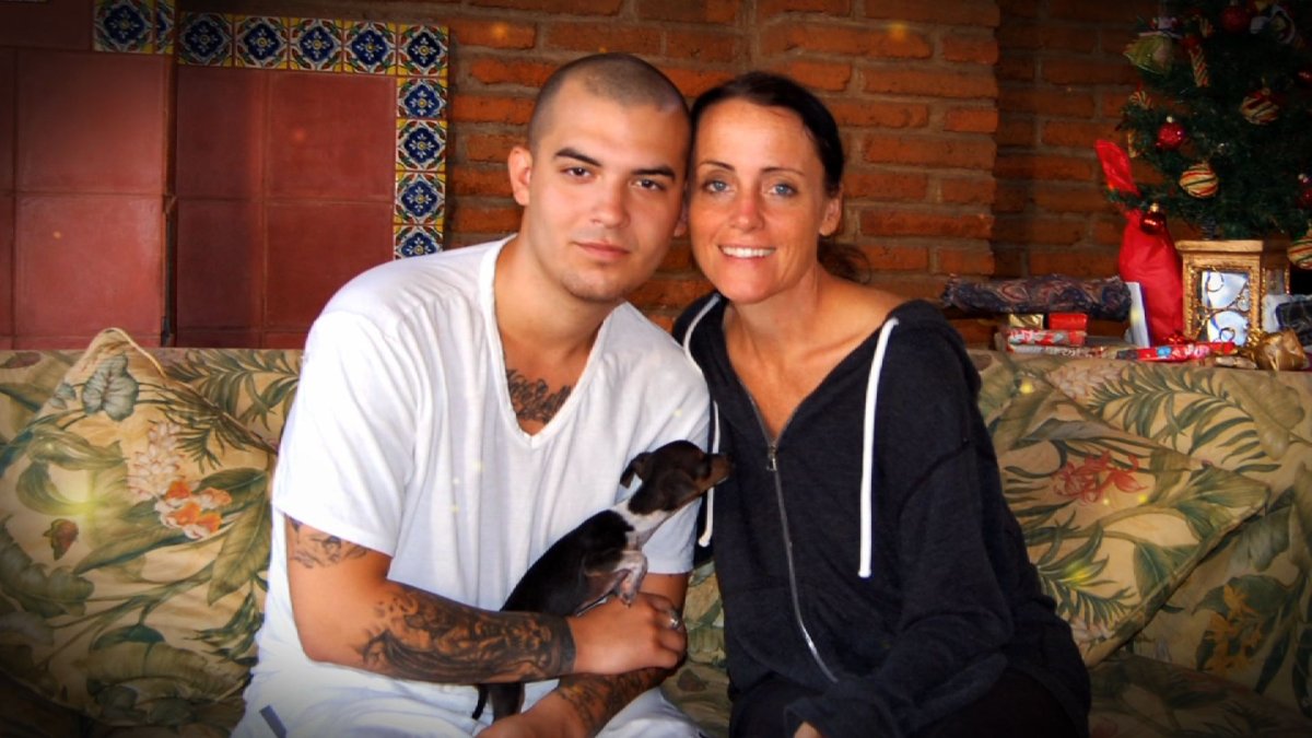 Diego Hernandez with his mother Melissa Canez.