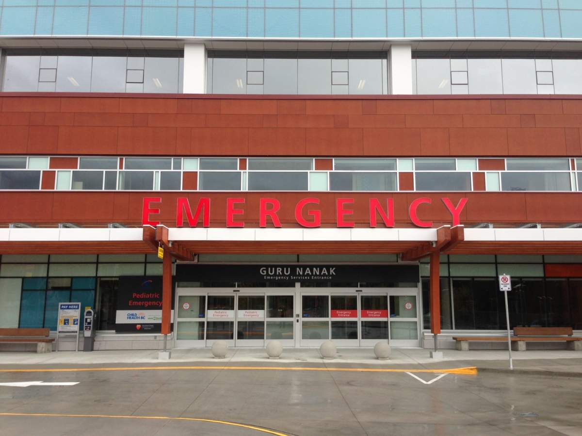 A portion of Surrey Memorial Hospital was evacuated Saturday as police investigated a possible explosive device.