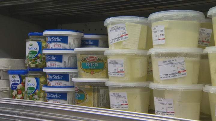Feta cheese in an Ottawa cheese shop Oct. 30, 2013. Global News