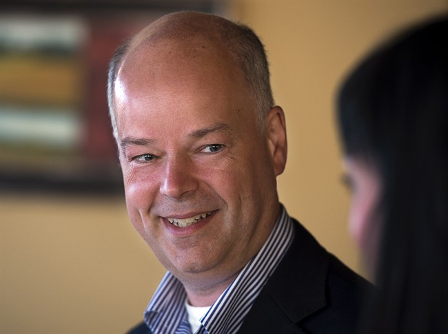 Progressive Conservative leader Jamie Baillie makes a campaign stop at Tom's Family Restaurant in Lower Sackville, N.S. on Oct. 6, 2013. 