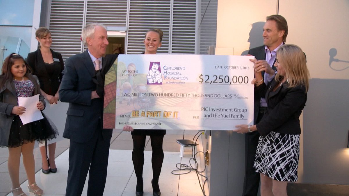 PIC Investment Group and Yuel Family donate $2.25 million to Saskatchewan Children's Hospital.