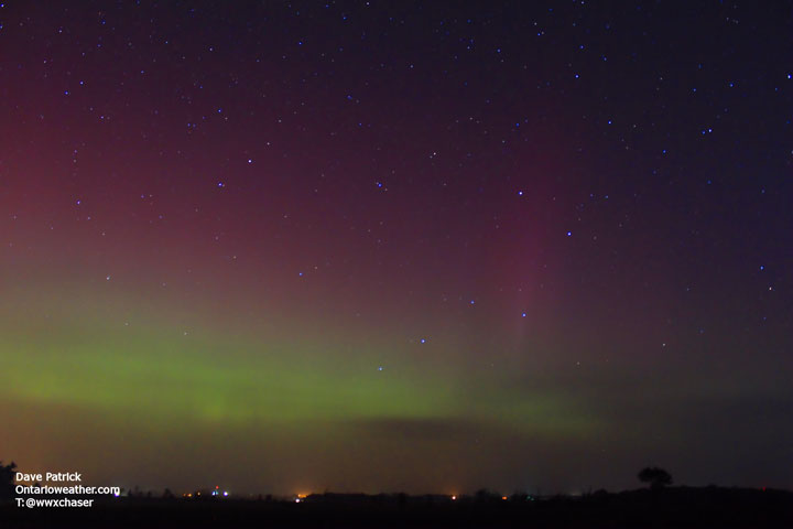 A display of the Northern Lights over Arthur, Ont. on Oct. 1, 2013.