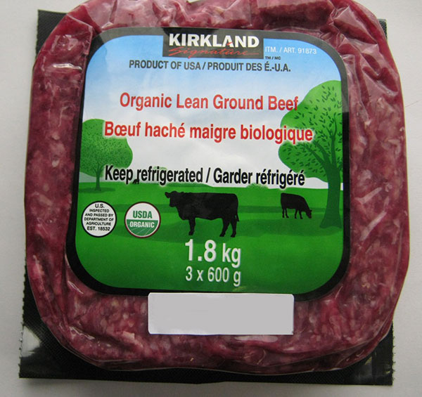 The Canadian Food Inspection Agency issued a warning Oct. 11, 2013 that some Kirkland Signature Organic Lean Ground Beef could be contaminated with E. coli. (Handout , CFIA).