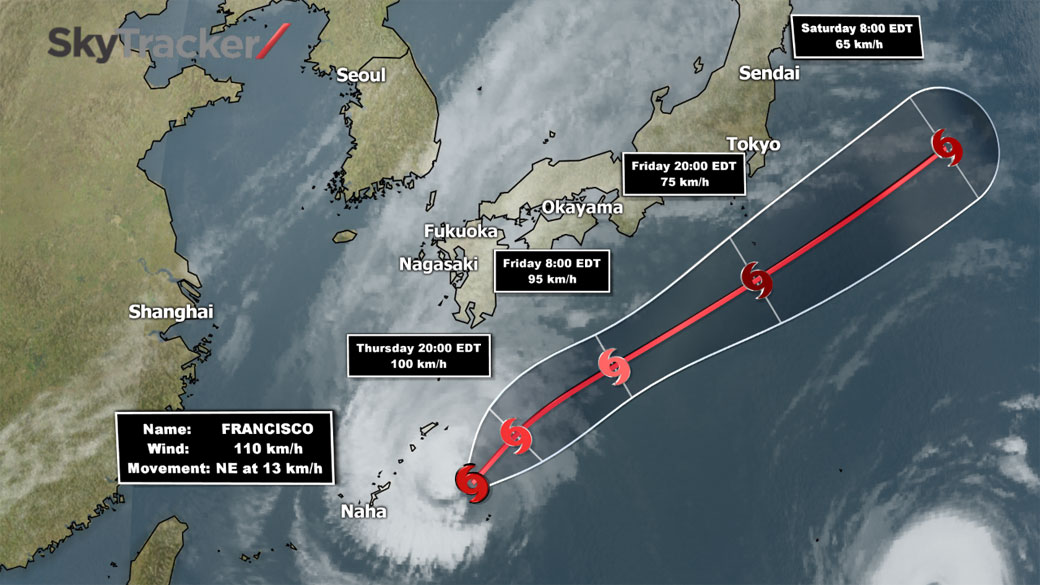 The path of Typhoon Francisco
