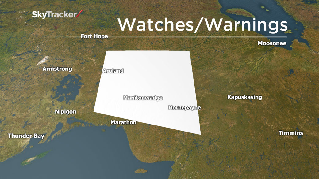 The first snowfall warning of the season has been issued by Environment Canada in parts of northern Ontario.