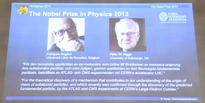 Englert, Higgs Win Nobel Physics Prize For Subatomical Particle ...