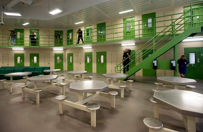 The general inmate facility is shown during a media tour of the Toronto South Detention Centre in Toronto on Thursday, Oct. 3, 2013.