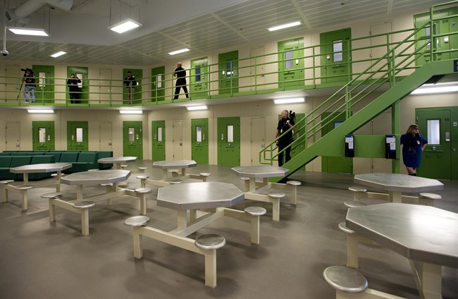 The general inmate facility is shown during a media tour of the Toronto South Detention Centre in Toronto on Thursday, Oct. 3, 2013. THE CANADIAN PRESS/Nathan Denette.