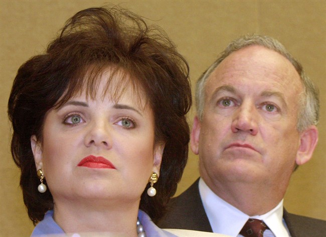  In this May 24, 2000 file photo, Patsy Ramsey and her husband, John, parents of JonBenet Ramsey, look on during a news conference in Atlanta.