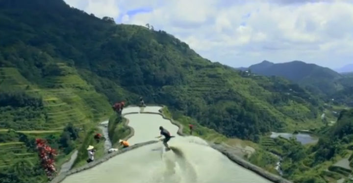 A Red Bull-sponsored stunt at a UNESCO World Heritage site in the Philippines is being criticized by conservationists.