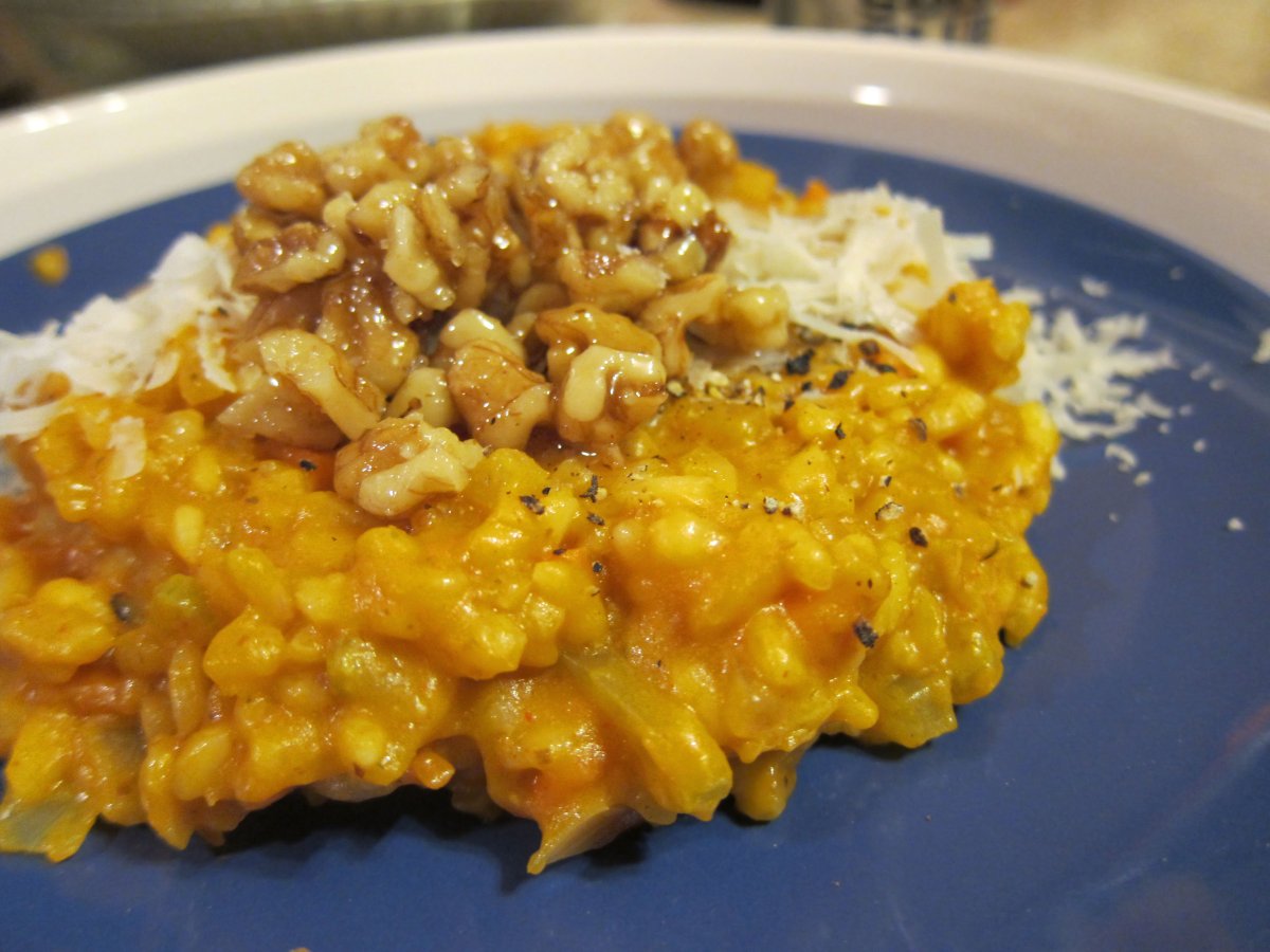 Pumpkin Risotto with Crumbly Walnut - image