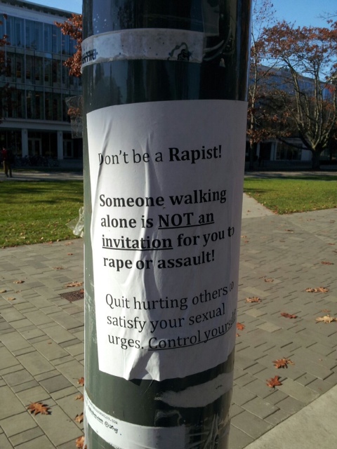 Anonymous “don’t be a rapist” posters popping up at UBC - image