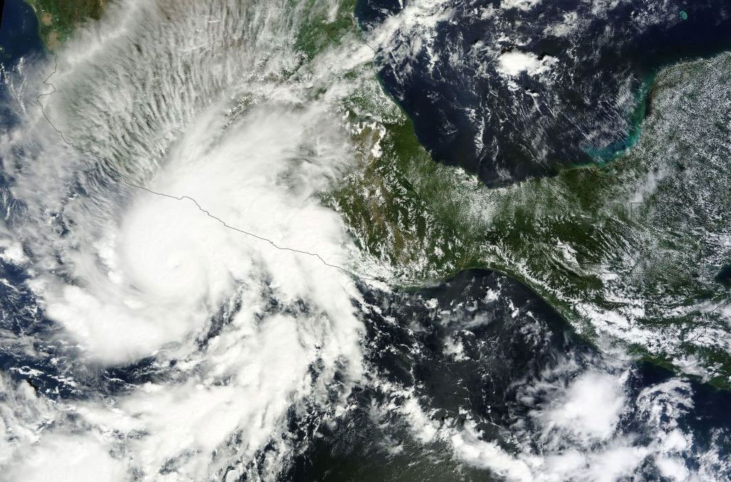 Hurricane Raymond gained strength off the Mexican coast on Oct. 21.