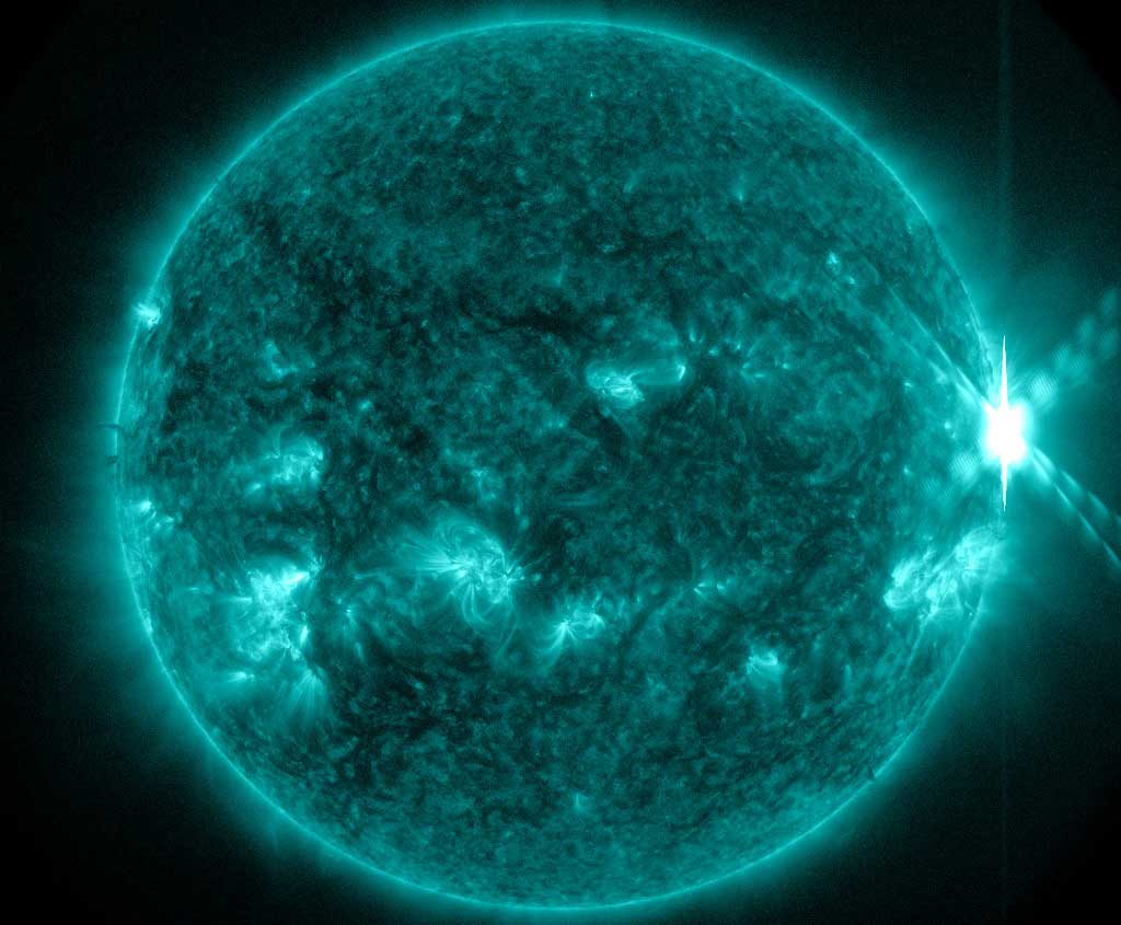 The sunspot responsible for  X flares this week unleashed one final one as it turned away from Earth.
