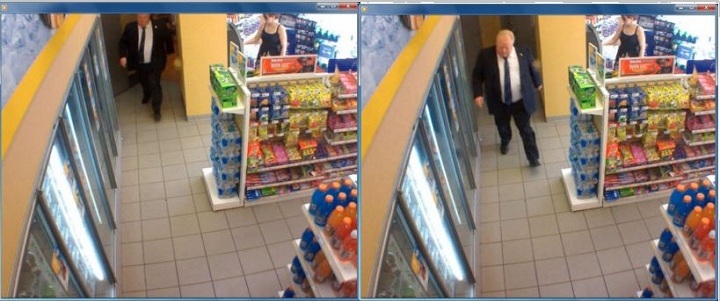Police surveillance of Ford and Lisi with packages at a Scarlett Road gas station - image