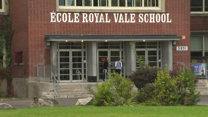 The front entrance of Royal Vale School in NDG.