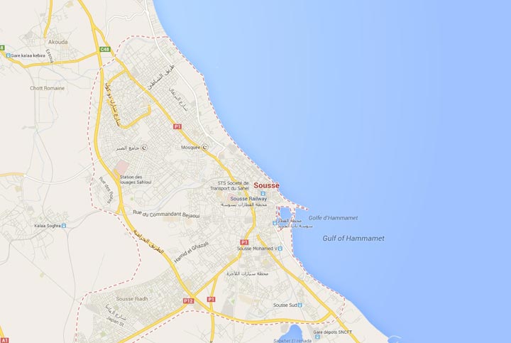 The official Tunisian news agency says a man has blown himself up in front of a hotel in a Mediterranean resort town.
