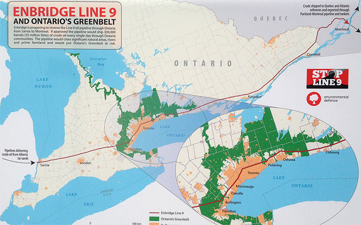 Protests are being held to stop Enbridge's controversial Line 9 pipeline proposal