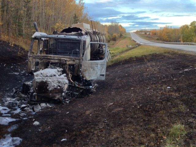 A woman and small child have died after a crash south of Edmonton, Tuesday, October 8, 2013. 
