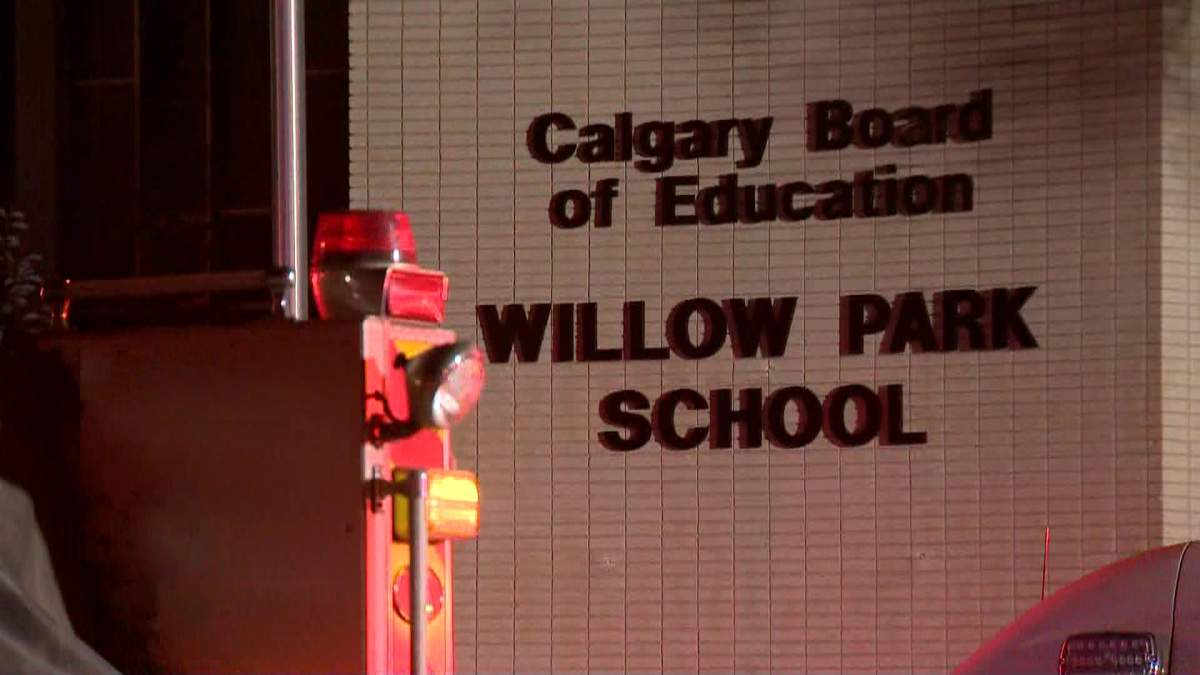 Emergency crews respond to a fire at Willow Park Elementary School on Wednesday, October 09, 2013.