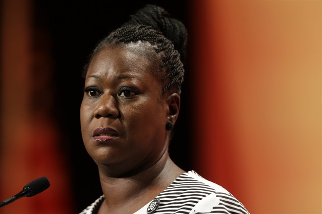 In this July 26, 2003 file photo, Sybrina Fulton, mother of Trayvon Martin, speaks during the National Urban League's annual conference in Philadelphia.