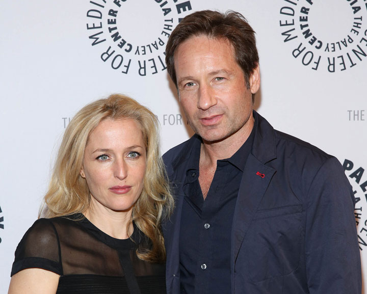 Gillian Anderson and David Duchovny attend 'The Truth Is Here' at Paley Center For Media on Oct. 12, 2013.