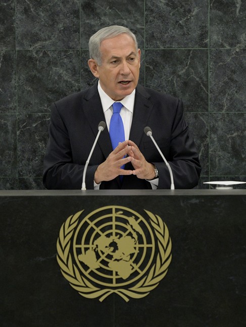Israeli Prime Minister Benjamin Netanyahu addresses the 68th Session of the United Nations General Assembly on Tuesday Oct. 1, 2013 at the United Nations headquarters. 