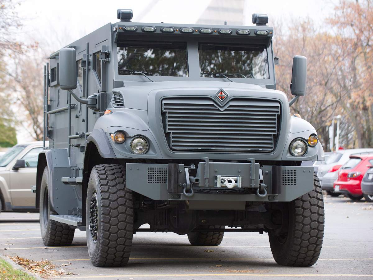 The Montreal Police department's new armoured vehicle