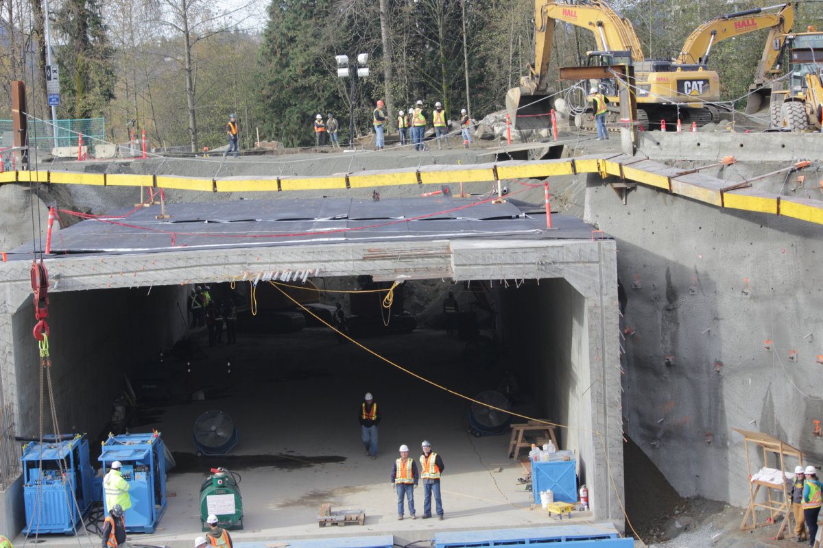 FILE PHOTO: Construction on the Evergreen Line continues.
