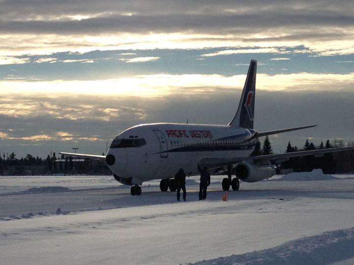 The Alberta Aviation Museum's Boeing 737 prepares for takeoff, Friday, November 29, 2013.
