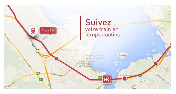 The new AMT app allows commuters to track a train in real time.
