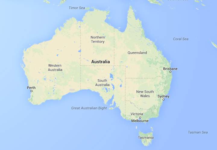 Map of Australia. 