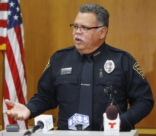Chief Roberto Villaseñor, of the Tucson Police Department, answers questions during a news conference on Wednesday, Nov. 27, 2013, in Tucson, Ariz. Police on Wednesday were poring over a journal they say a 17-year-old girl kept while she and her two younger sisters were imprisoned by their mother and stepfather in their Tucson home for up to two years. (AP Photo/Arizona Daily Star, Mamta Popat).