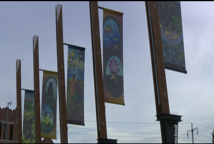 Finishing touch on Bernard Ave gateway - image