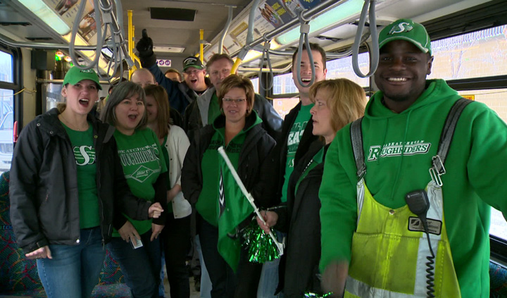 Saskatchewan residents donned the green and white to show their support for and pride in the Riders.