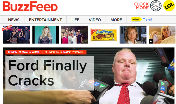 Screenshot of Buzzfeed’s homepage.