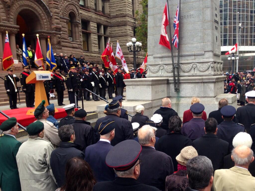 Remembrance Day Ceremony at Old City Hall  in Toronto on Nov. 11, 2013.