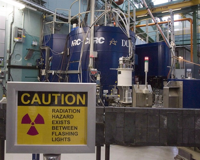 A warning sign is posted at the Chalk River nuclear plant in Dec. 2007.