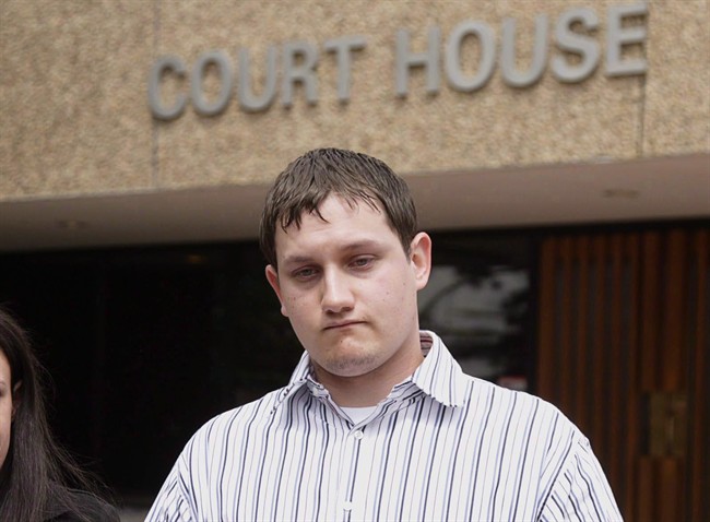 Dennis Cheeseman leaves a courthouse in Stony Plain, Alta. on June 6, 2008.