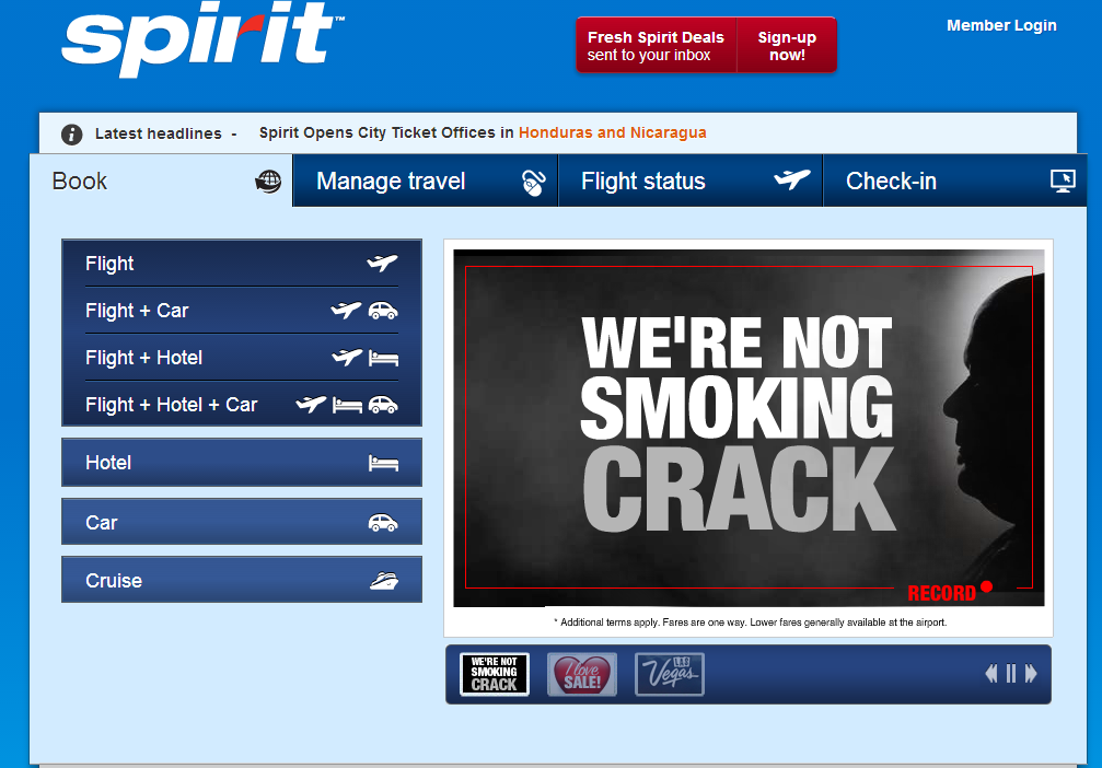 Spirit Airlines released an advertisement Thursday featuring references to the scandal involving Mayor Toronto Rob Ford.