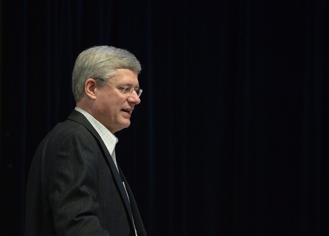 Prime Minister Stephen Harper attends an event in Regina, Sunday, Nov.24, 2013.