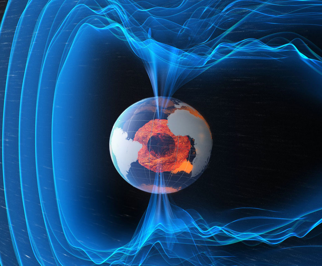The Earth’s magnetic field. Although scientists understand that it generates from several sources, exactly how or why it changes is not fully understood. (ESA)